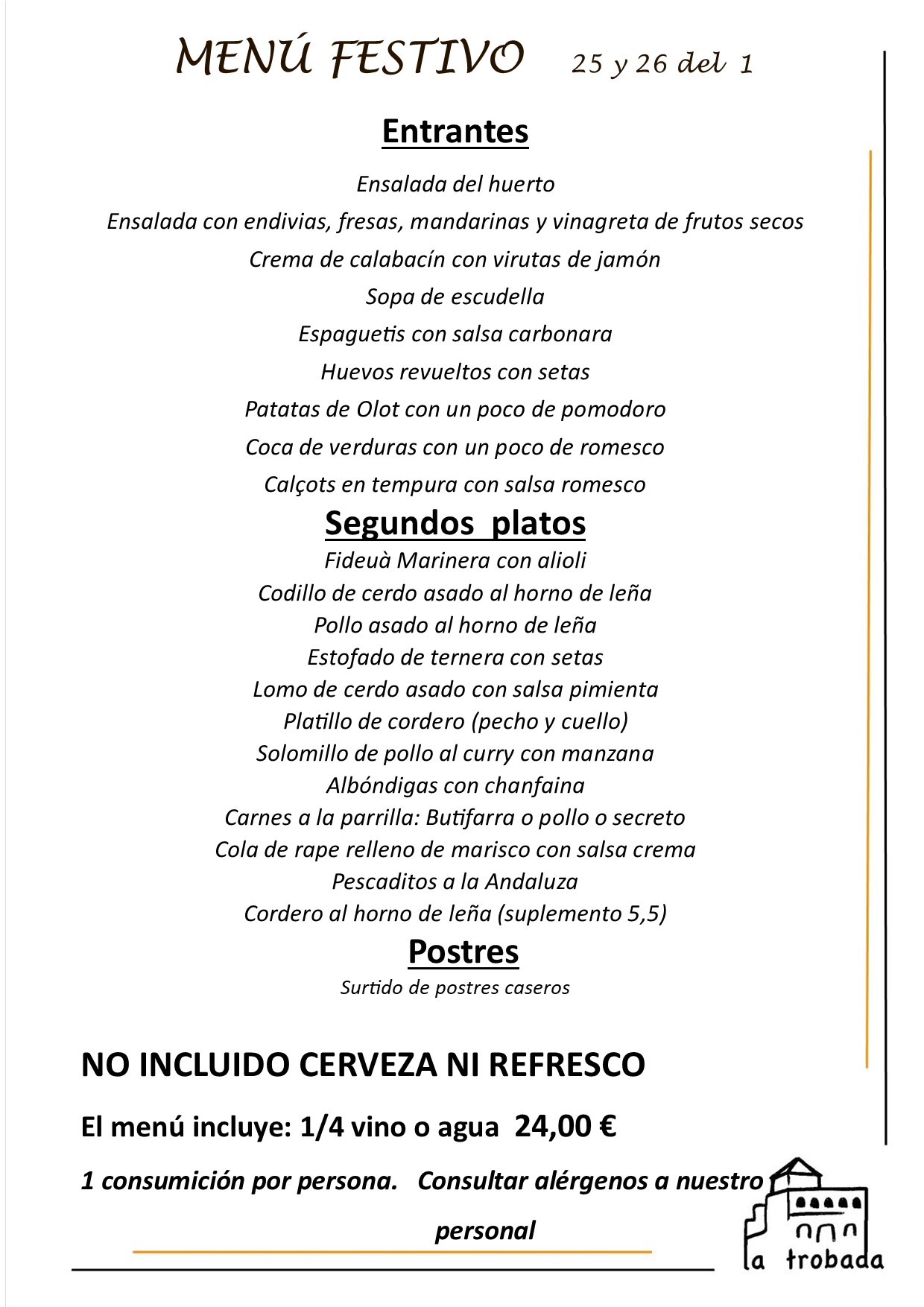 menú fin de semana calatayud