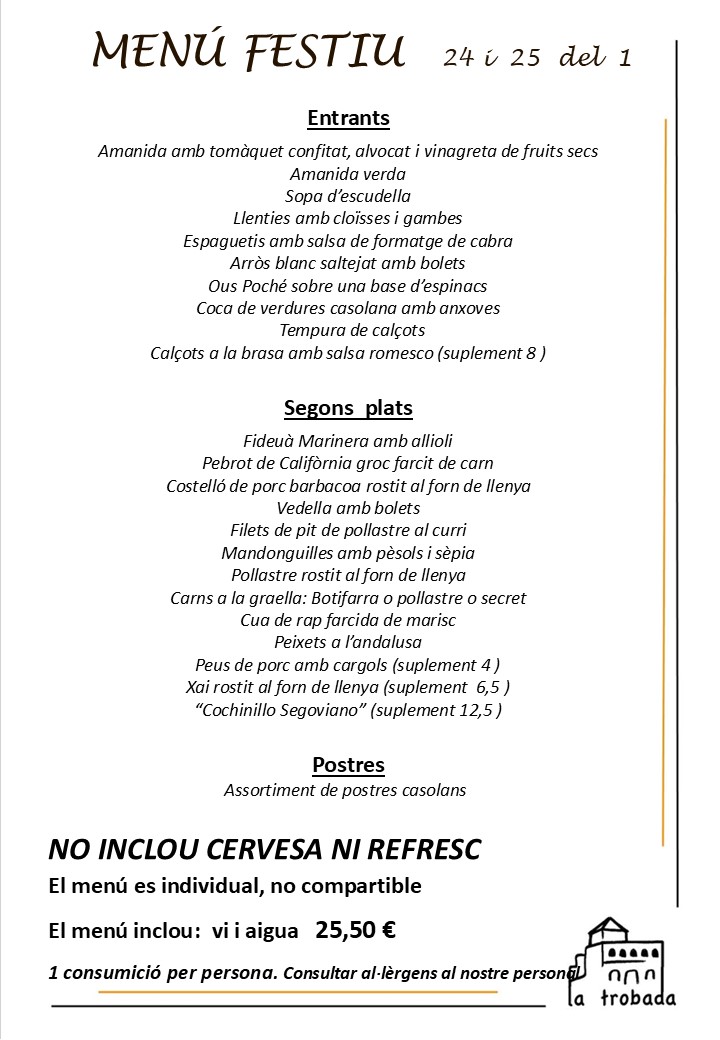 MENÚ FESTIVO CATALAN