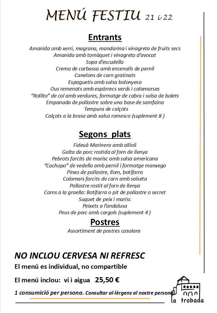 MENÚ FESTIVO CATALAN