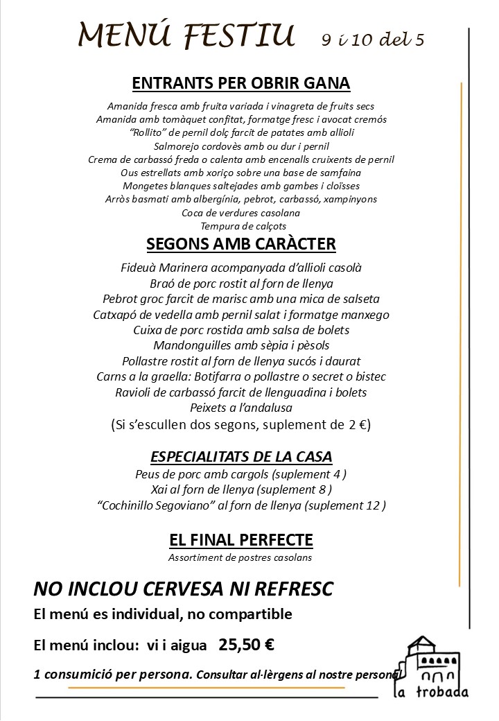 MENÚ FESTIVO CATALAN