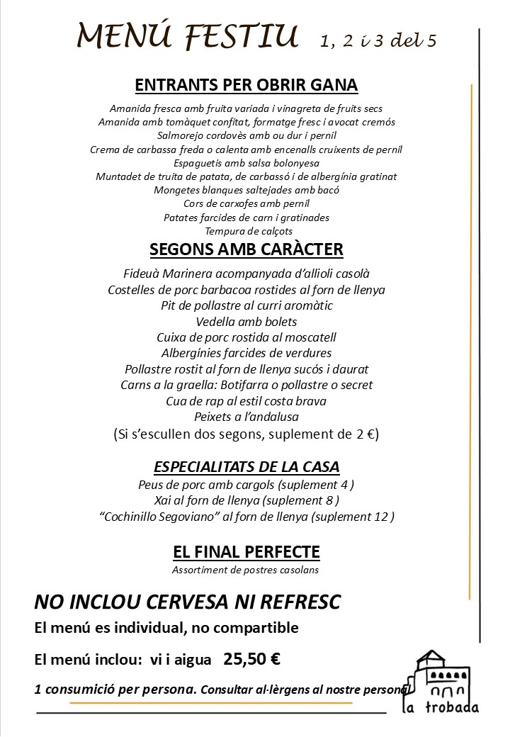 MENÚ FESTIVO CATALAN