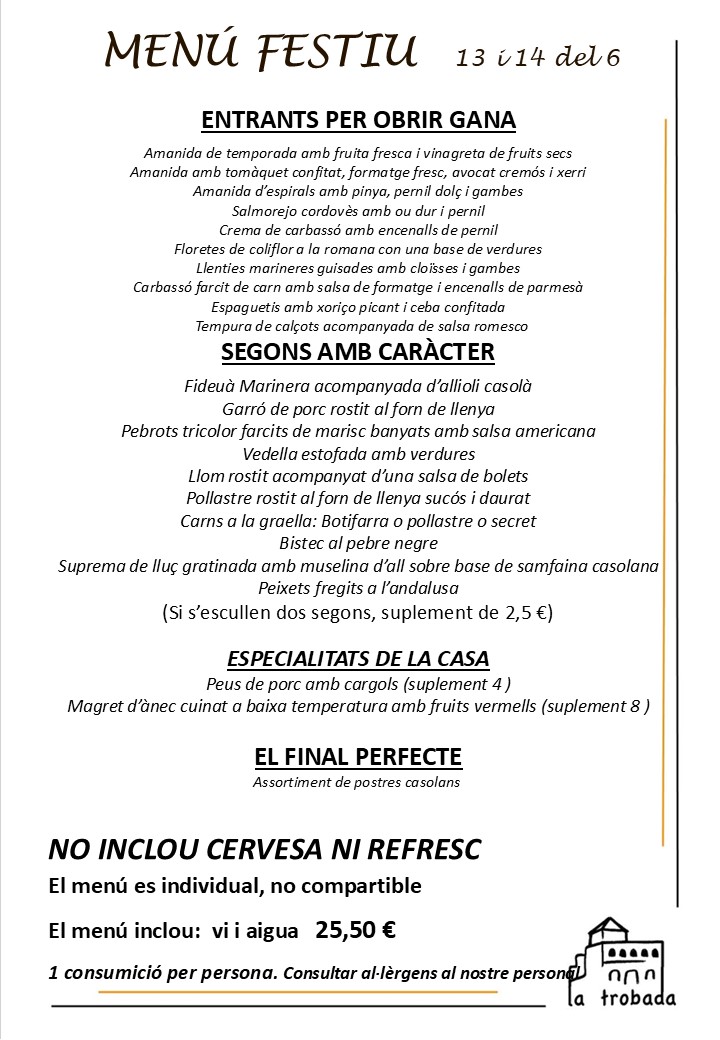 MENÚ FESTIVO CATALAN