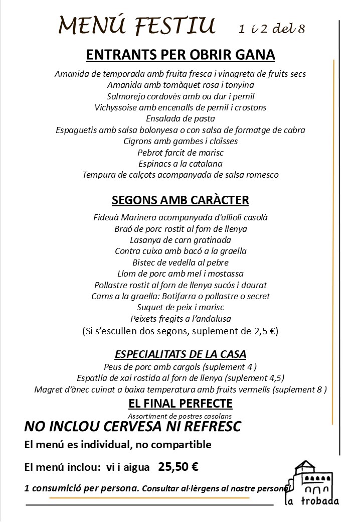 MENÚ FESTIVO CATALAN
