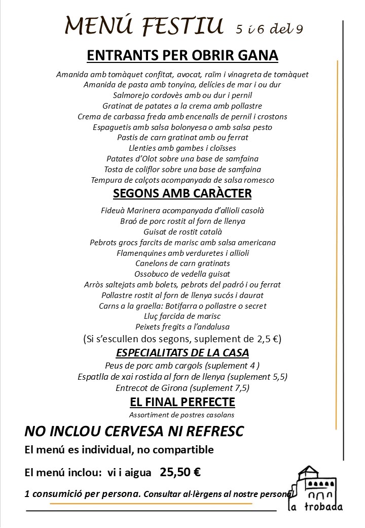 MENÚ FESTIVO CATALAN