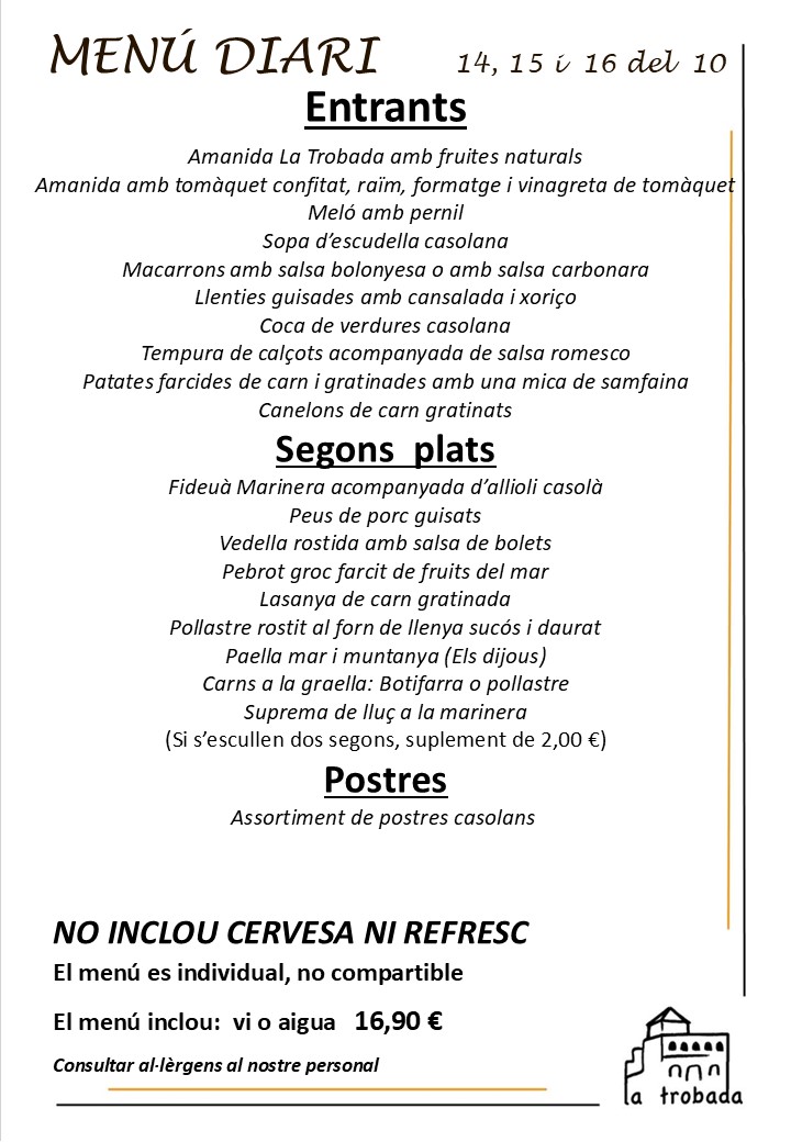 MENÚ DEL DÍA CATALAN