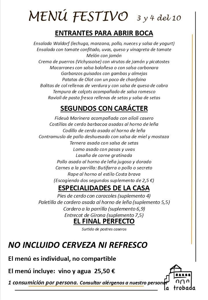 MENÚ FESTIVO CASTELLANO